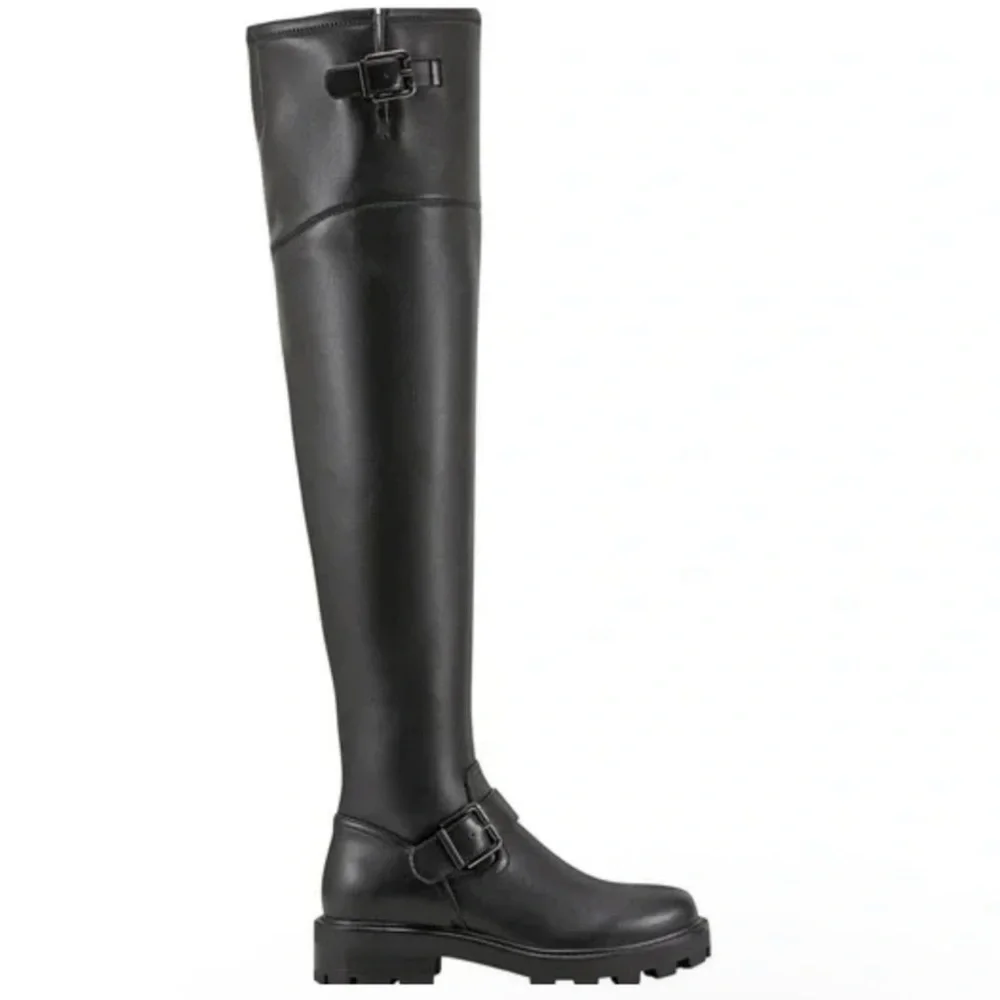 🌸MARC FISHER🌸 Ganven Lug Sole Biker Thigh-High Boots in Black  Size: 6